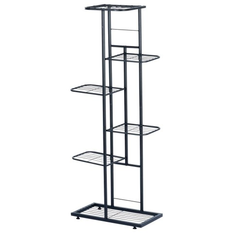 Kwietnik stojący wysoki metalowy czarny 6-poziomowy 106cm VILDE 569809
