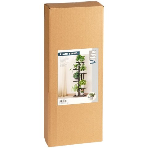 Kwietnik stojący wysoki metalowy czarny 6-poziomowy 106cm VILDE 569809