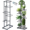 Kwietnik stojący wysoki metalowy czarny 6-poziomowy 106cm VILDE 569809
