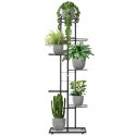 Kwietnik stojący wysoki metalowy czarny 7-poziomowy 138cm VILDE 569810