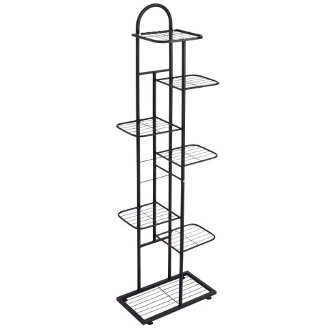 Kwietnik stojący wysoki metalowy czarny 7-poziomowy 138cm VILDE 569810