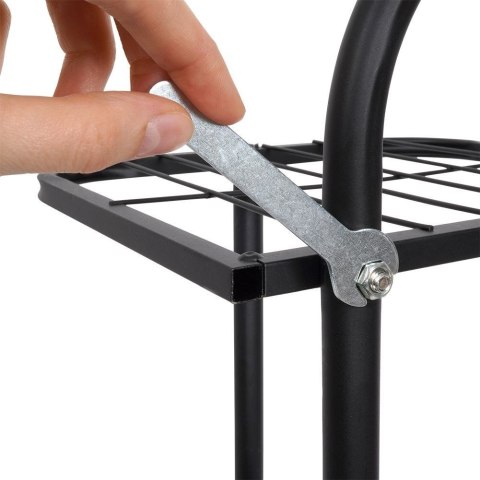 Kwietnik stojący wysoki metalowy czarny 7-poziomowy 138cm VILDE 569810