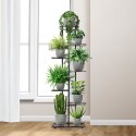 Kwietnik stojący wysoki metalowy czarny 7-poziomowy 138cm VILDE 569810