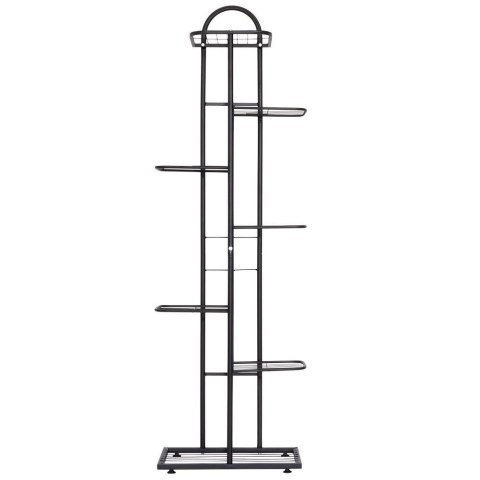 Kwietnik stojący wysoki metalowy czarny 7-poziomowy 138cm VILDE 569810