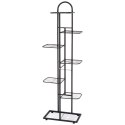 Kwietnik stojący wysoki metalowy czarny 7-poziomowy 138cm VILDE 569810