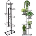 Kwietnik stojący wysoki metalowy czarny 7-poziomowy 138cm VILDE 569810
