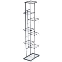 Kwietnik stojący wysoki metalowy czarny 8-poziomowy 142cm VILDE 569811