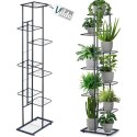 Kwietnik stojący wysoki metalowy czarny 8-poziomowy 142cm VILDE 569811