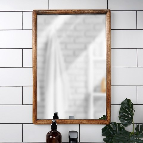 Lustro na ścianę ścienne drewniane prostokątne 40x60cm VILDE 568104
