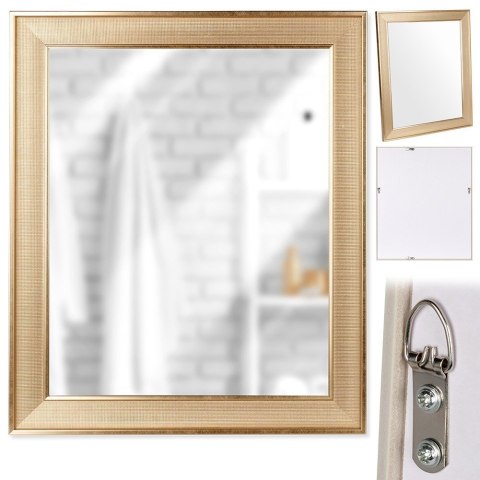 Lustro na ścianę ścienne złote prostokątne 49.5x59.5cm VILDE 568105
