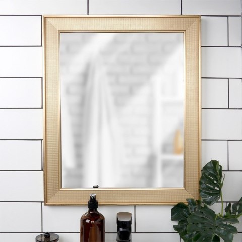 Lustro na ścianę ścienne złote prostokątne 49.5x59.5cm VILDE 568105