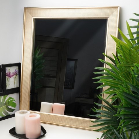 Lustro na ścianę ścienne złote prostokątne 49.5x59.5cm VILDE 568105