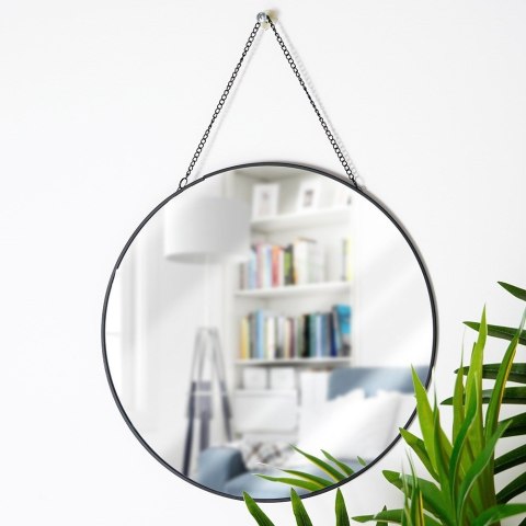 Lustro ścienne na ścianę czarne okrągłe 29cm VILDE 510217