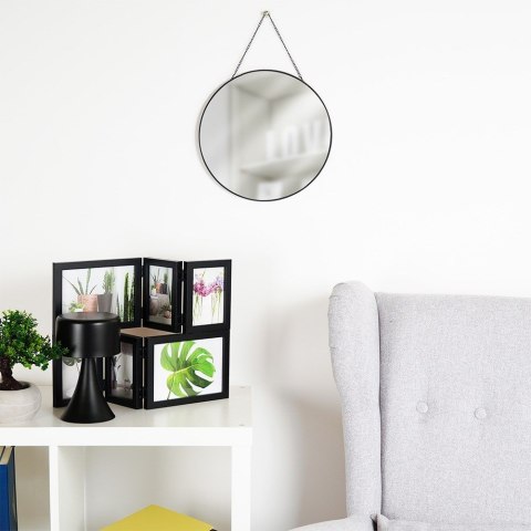 Lustro ścienne na ścianę czarne okrągłe 29cm VILDE 510217