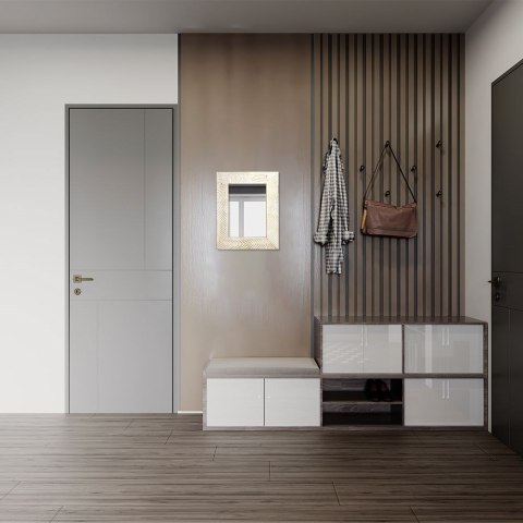 Lustro ścienne na ścianę drewniane beżowe 40x50cm VILDE 569335