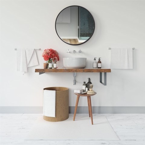 Lustro ścienne na ścianę drewniane czarne okrągłe 50cm VILDE 569290