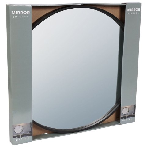 Lustro ścienne na ścianę drewniane czarne okrągłe 50cm VILDE 569290