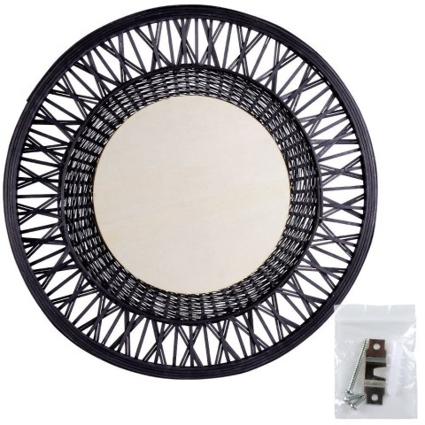 Lustro ścienne na ścianę drewniane czarne okrągłe 56cm VILDE 569623