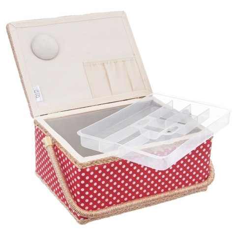 Niciarka czerwona w grochy 24x18x12cm ORION 154021
