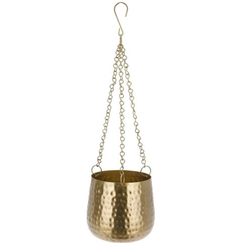 Osłonka na doniczkę wisząca metalowa złota 15cm VILDE 312364-M