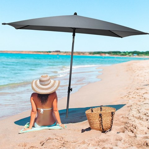 Parasol ogrodowy szary regulowany 125x200cm VILDE 489347