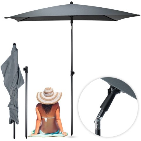 Parasol ogrodowy szary regulowany 125x200cm VILDE 489347
