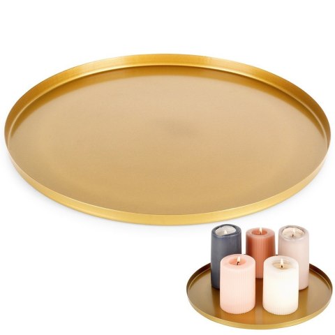 Podstawka pod kompozycje dekoracyjne świece metalowa złota 30cm VILDE 568092