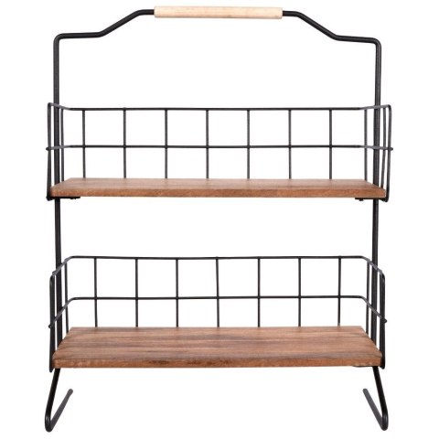 Półka kuchenna metalowa drewniana organizer 32.5x15x42cm VILDE 569330