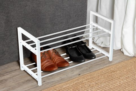 Półka na buty metalowa 2-poziomowa BIAŁA stojak regał organizer BRUNBESTE BB-3540