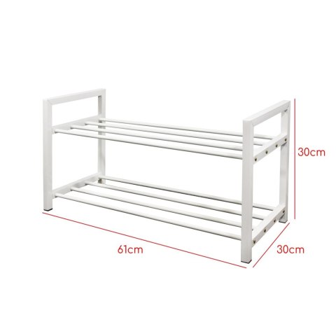 Półka na buty metalowa 2-poziomowa BIAŁA stojak regał organizer BRUNBESTE BB-3540