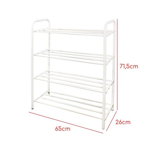 Półka na buty metalowa 4-poziomowa BIAŁA stojak regał organizer BRUNBESTE BB-3542
