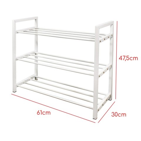Półka na buty metalowa trzypoziomowa BIAŁA stojak regał organizer BRUNBESTE BB-3541