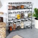 Półka na przyprawy kuchenna metalowa czarna 33.5x6.5x33.5cm VILDE 229070