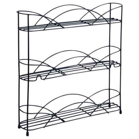 Półka na przyprawy kuchenna metalowa czarna 33.5x6.5x33.5cm VILDE 229070