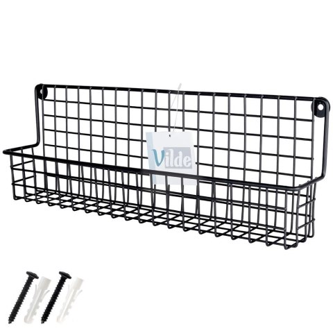 Półka na przyprawy kuchenna metalowa czarna organizer VILDE 229058