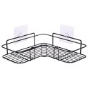 Półka pod prysznic metalowa czarna przyklejana 26.5x26.5x6.5cm VILDE 569734