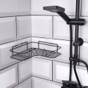 Półka pod prysznic metalowa czarna przyklejana 26.5x26.5x6.5cm VILDE 569734