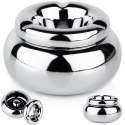 Popielniczka dolomit srebrna okrągła popielnica 11cm VILDE 489318-S