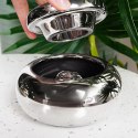 Popielniczka dolomit srebrna okrągła popielnica 11cm VILDE 489318-S