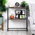 Regał metalowy czarny 70x30.5x85cm TRENDS4YOU 568118