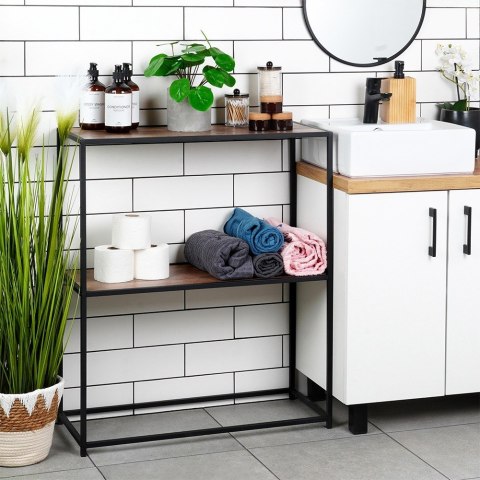Regał metalowy czarny 70x30.5x85cm TRENDS4YOU 568118