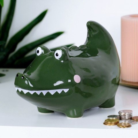 Skarbonka ceramiczna dla dzieci dziecka krokodyl VILDE 568076-W2