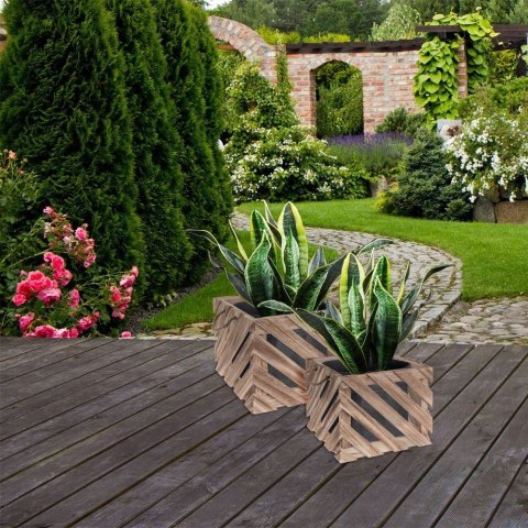 Skrzynka do przechowywania skrzynia pojemnik drewniana 37x37x25.5cm HOME STYLING COLLECTION 312362-D
