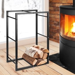 Stojak na drewno kominkowe metalowy czarny 45x28x70cm AMBIANCE 569588