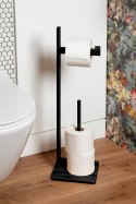Stojak na papier toaletowy uchwyt wieszak do łazienki bambusowy czarny BRUNBESTE BB-2558