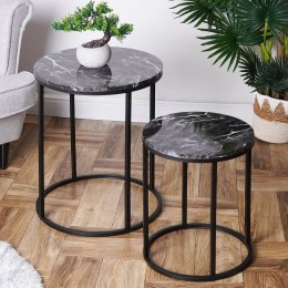 Stolik kawowy metalowy okrągły 2 sztuki TRENDS4YOU 569729