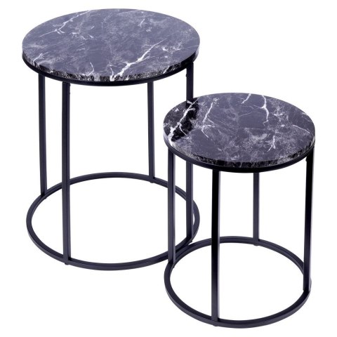 Stolik kawowy metalowy okrągły 2 sztuki TRENDS4YOU 569729