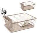Suszarka do naczyń stojąca ociekacz 37x30.5x15cm metalowa beżowa BRUNBESTE BB-4028