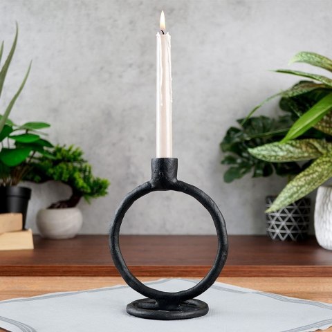 Świecznik aluminiowy czarny 19cm HOME STYLING COLLECTION 569533