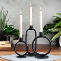 Świecznik aluminiowy czarny 19cm HOME STYLING COLLECTION 569533